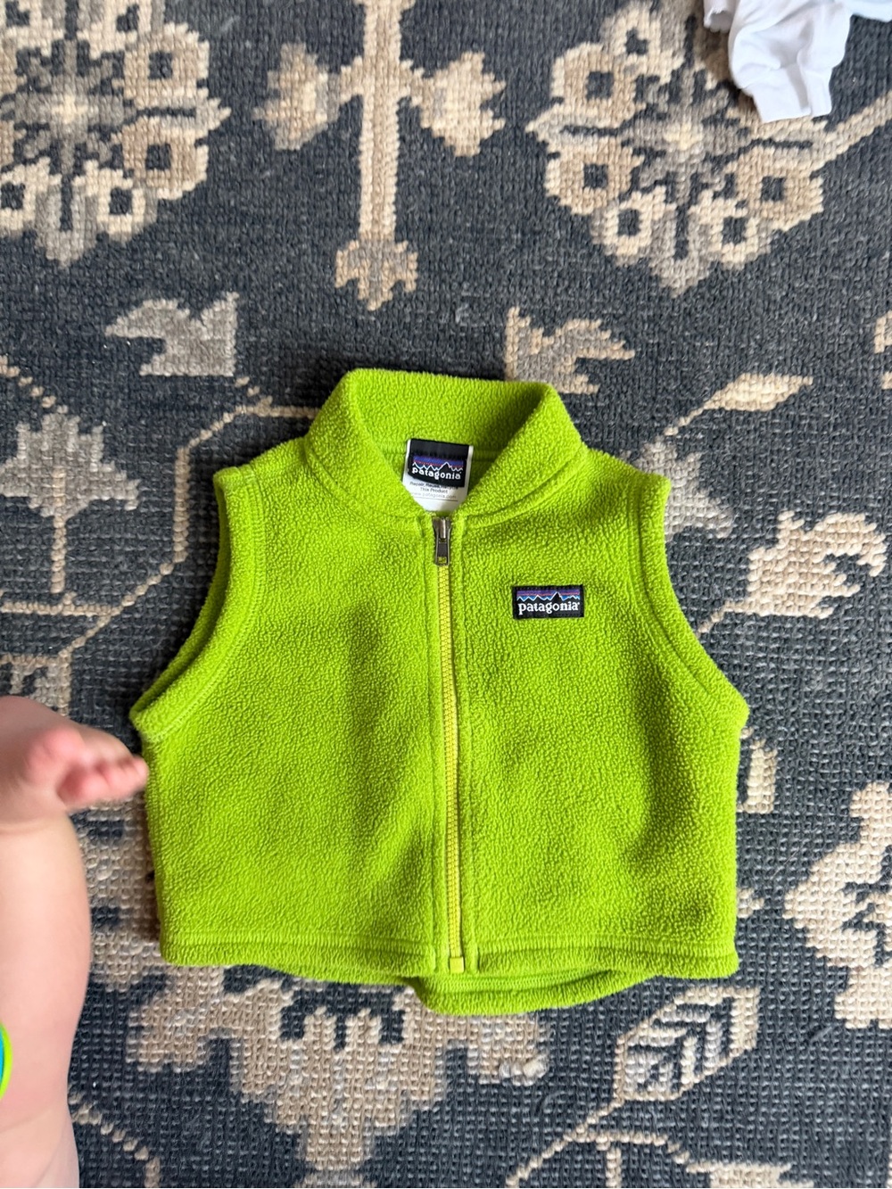 Patagonia Kids Lime Green Fleece Vest